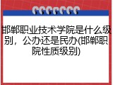 邯郸职业技术学院是什么级别，公办还是民办(邯郸职院性质级别)