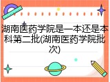 湖南医药学院是一本还是本科第二批(湖南医药学院批次)