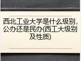 西北工业大学是什么级别，公办还是民办(西工大级别及性质)