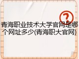 青海职业技术大学官网是哪个网址多少(青海职大官网)