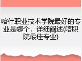 喀什职业技术学院最好的专业是哪个，详细阐述(喀职院最佳专业)