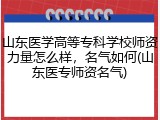 山东医学高等专科学校师资力量怎么样，名气如何(山东医专师资名气)