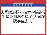 大同煤炭职业技术学院的学生毕业都怎么样了(大同煤院学生去向)