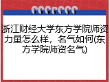 浙江财经大学东方学院师资力量怎么样，名气如何(东方学院师资名气)