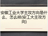安徽工业大学主攻方向是什么，怎么样(安工大主攻方向)