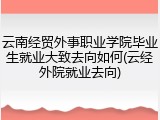 云南经贸外事职业学院毕业生就业大致去向如何(云经外院就业去向)