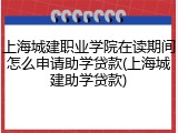 上海城建职业学院在读期间怎么申请助学贷款(上海城建助学贷款)