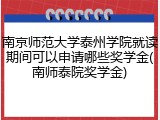 南京师范大学泰州学院就读期间可以申请哪些奖学金(南师泰院奖学金)