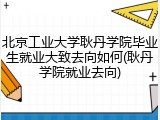北京工业大学耿丹学院毕业生就业大致去向如何(耿丹学院就业去向)