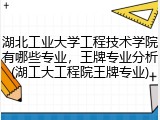 湖北工业大学工程技术学院有哪些专业，王牌专业分析(湖工大工程院王牌专业)