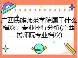 广西民族师范学院属于什么档次，专业排行分析(广西民师院专业档次)