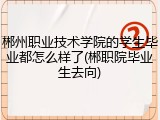 郴州职业技术学院的学生毕业都怎么样了(郴职院毕业生去向)