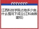 江西科技学院占地多少亩，什么情况下成立(江科亩数建校)