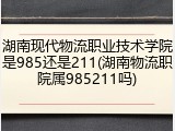 湖南现代物流职业技术学院是985还是211(湖南物流职院属985211吗)