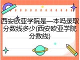 西安欧亚学院是一本吗录取分数线多少(西安欧亚学院分数线)
