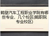 鹤壁汽车工程职业学院有哪些专业，几个校区(鹤职院专业校区)