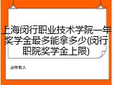 上海闵行职业技术学院一年奖学金最多能拿多少(闵行职院奖学金上限)