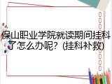 保山职业学院就读期间挂科了怎么办呢？(挂科补救)