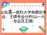 山东第一医科大学有哪些专业，王牌专业分析(山一大专业及王牌)