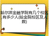 哈尔滨金融学院有几个校区,有多少人(哈金院校区及人数)