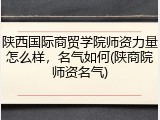 陕西国际商贸学院师资力量怎么样，名气如何(陕商院师资名气)