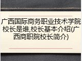 广西国际商务职业技术学院校长是谁,校长基本介绍(广西商职院校长简介)