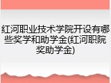 红河职业技术学院开设有哪些奖学和助学金(红河职院奖助学金)
