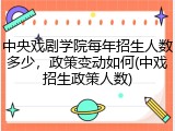 中央戏剧学院每年招生人数多少，政策变动如何(中戏招生政策人数)