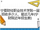 宁夏财经职业技术学院一届招收多少人，最近几年(宁财院近年招生数)