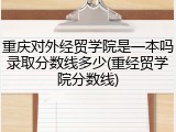 重庆对外经贸学院是一本吗录取分数线多少(重经贸学院分数线)
