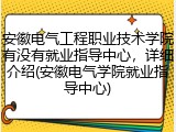 安徽电气工程职业技术学院有没有就业指导中心，详细介绍(安徽电气学院就业指导中心)