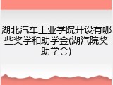 湖北汽车工业学院开设有哪些奖学和助学金(湖汽院奖助学金)