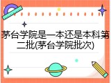 茅台学院是一本还是本科第二批(茅台学院批次)