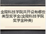 金陵科技学院共开设有哪些类型奖学金(金陵科技学院奖学金种类)