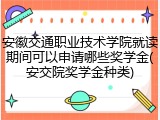 安徽交通职业技术学院就读期间可以申请哪些奖学金(安交院奖学金种类)