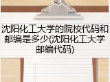 沈阳化工大学的院校代码和邮编是多少(沈阳化工大学邮编代码)