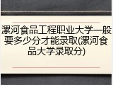 漯河食品工程职业大学一般要多少分才能录取(漯河食品大学录取分)