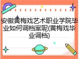 安徽黄梅戏艺术职业学院毕业如何调档案呢(黄梅戏毕业调档)