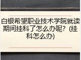 白银希望职业技术学院就读期间挂科了怎么办呢？(挂科怎么办)