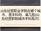 山东经贸职业学院在哪个城市，是本科吗，第几批(山东经贸职院城市本科批次)