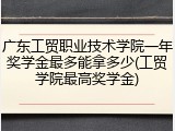 广东工贸职业技术学院一年奖学金最多能拿多少(工贸学院最高奖学金)