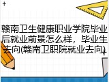 赣南卫生健康职业学院毕业后就业前景怎么样，毕业生去向(赣南卫职院就业去向)