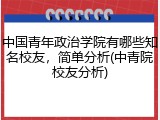 中国青年政治学院有哪些知名校友，简单分析(中青院校友分析)