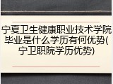 宁夏卫生健康职业技术学院毕业是什么学历有何优势(宁卫职院学历优势)