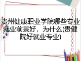 贵州健康职业学院哪些专业就业前景好，为什么(贵健院好就业专业)