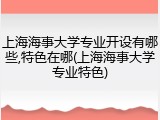上海海事大学专业开设有哪些,特色在哪(上海海事大学专业特色)