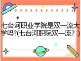 七台河职业学院是双一流大学吗?(七台河职院双一流？)