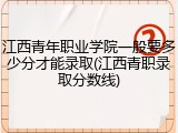 江西青年职业学院一般要多少分才能录取(江西青职录取分数线)