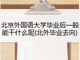 北京外国语大学毕业后一般能干什么呢(北外毕业去向)