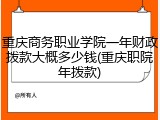 重庆商务职业学院一年财政拨款大概多少钱(重庆职院年拨款)
